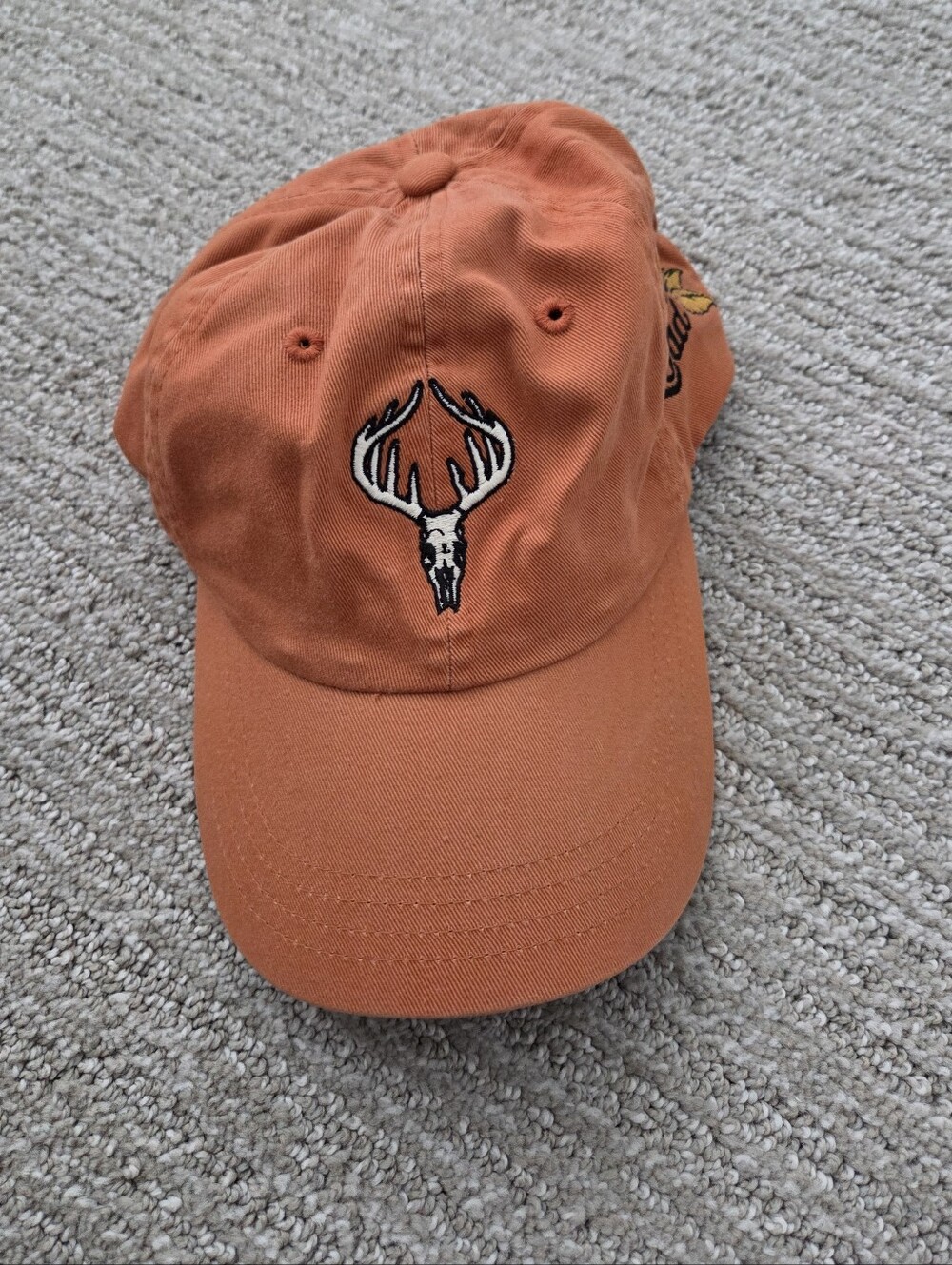 Imperial Tobacco Road Orange Deer Skull Embroidered Cotton Baseball Cap